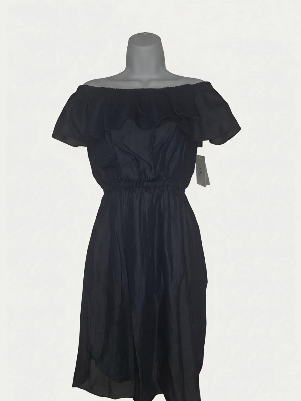 Halston ○  Off-Shoulder Ruffle Midi Dress